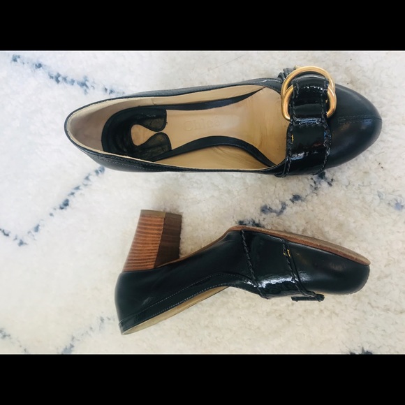 ⚡️⚡️⚡️ SALE!!!  Chloė leather pumps with gold buckle, size 6 (36) - Picture 7 of 7